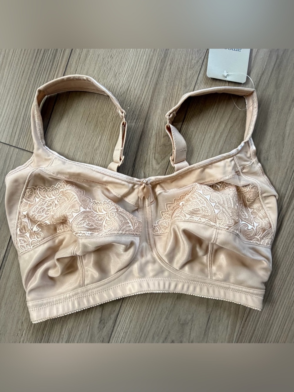 Amoena Isadora SB Nude Lace-Trim Mastectomy Bra Pockets Non Wired 34G